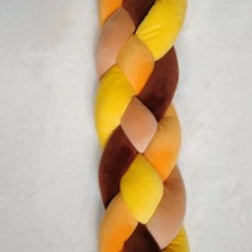 Happy Mine 柔軟溫暖麻花捲床圍 1m, 黃色 + 棕色 + 深黃色