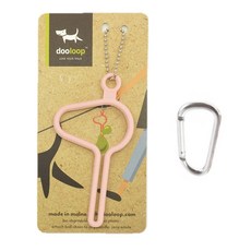 ALL Nature 寵物鑰匙圈造型清潔袋掛勾+登山扣組, 千禧粉, 1套