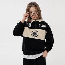 틴플로우 아동용 바스켓 카라 오버 반집업 TEJG555