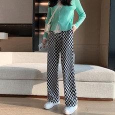 에이홉 캐주얼 체크 임산부 바지