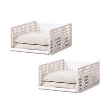 MINEING 滑軌式折疊收納架, 白色, 2入