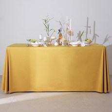 DAESUNG TEXTILE 寬幅大型高級絨布方形桌布, 250 x 200 cm, 1個, 金色