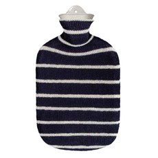 sanger 針織棉質條紋保溫水袋 藍色 2L, 1個