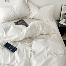 언헤브 투톤 믹스 이불 커버, 04 화이트