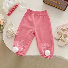 Bebeniz 女童款點綴毛球兔子運動褲