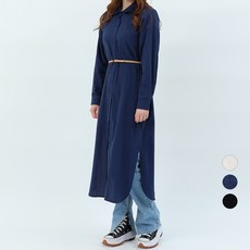 엘쏘 카라 셔츠 롱 가디건 원피스