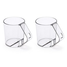 맥라이프 욕실 거꾸로 칫솔 꽂이 양치컵, 투명, 2개