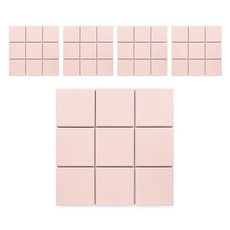모네스페스 자기질 모자이크타일 100mm, 핑크 무광, 5개
