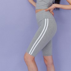 DIAMIGNON 女性棉質彈性高腰雙線五分內搭褲