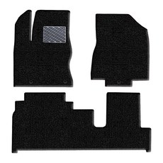 포시즌카매트 프리미엄 코일카매트 확장일체형 1+2열 3p, 기아 레이 2011년~, BLACK