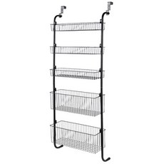 nOVA LIVING 多功能門後金屬置物架, 130 x 45cm, 啞光黑, 5層