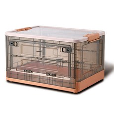 Market Plan 透明可折疊開放式收納箱, 橘色, 50.5 x 36 x 29 cm, 1個