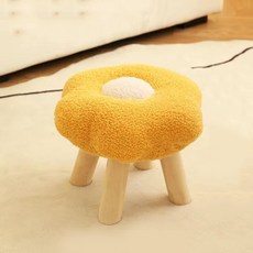 순잠 구름처럼 폭신한 감성 꽃모양 스툴 35 x 35 x 25 cm, 옐로우, 1개
