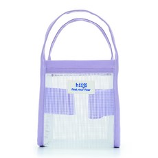 hiiji 淋浴收納包 16 x 14 公分 白色 + 薰衣草紫, 白色+薰衣草