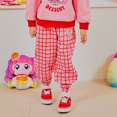 Lili Clair 女童用 甜心派對 Catch! Teenieping 哈啾 格紋 居家服 刷毛長褲