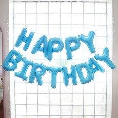 eBaby Land DIY百日宴生日鋁箔氣球組, 天空藍, 1套