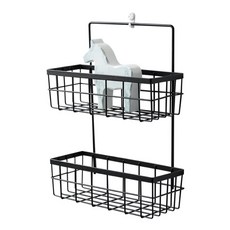 JCC貿易 層疊式鋼絲雙層壁掛層架, 1個, 黑色