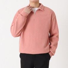 GG BLACK 男士 Anthony 柔軟寬鬆版型翻領半拉鍊大尺碼針織衫