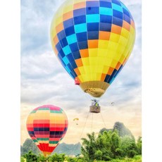 Allode 熱氣球活動牆壁裝飾鑽石畫 DIY 套組 方形 30 x 40 cm, NO 05, 1套