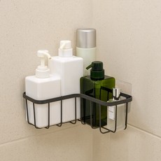 모나코올리브 물빠짐 코너랙 거치대 세제 수납 홀더, 1개, 티탄