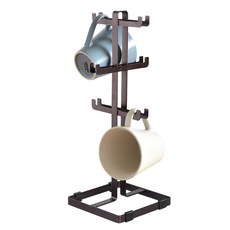 모나코올리브 망고너츠 프리미엄 철제 세로 컵걸이, 다크브라운, 1개