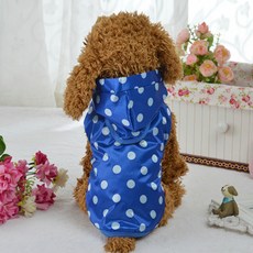 JOYnJOY 寵物圓點易收納雨衣, 藍色