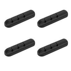 黏貼式電線整理架 3孔, 4個, 黑色