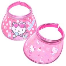 Hello Kitty印花女童空頂遮陽帽 2件組