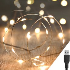 스트링라이트 USB 타입 와이어 줄조명 100구, 웜골드(조명), 코퍼(와이어), 1개