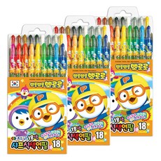 Color Pencil Pororo彩色蠟筆, 3個, 18 種顏色