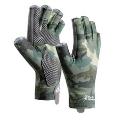 히즈플랜 오픈핑거 낚시장갑 양손착용, 그린, 1개