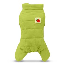 딩동펫 반려동물 딸기사각 패딩 올인원, 그린, 1개