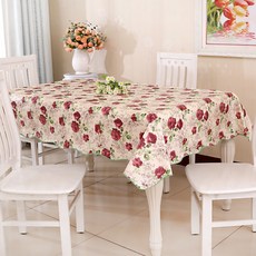 皇家防水花卉4人用桌巾, 深色牡丹, 137*183cm, 1個