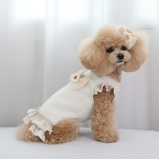 RITOGATO 寵物Philly荷葉邊連身裙, 1個, 奶油色