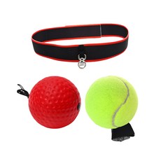Naya Style 居家訓練頭帶+網球+橡皮球套組 YGYP-01-12, 紅色, 黃色