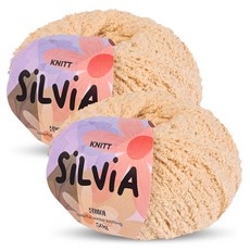 니뜨 실비아 뜨개실 50g, 30 피치베이지, 2개