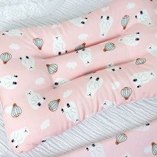 Jeiyuni 人造絲 兒童款枕頭, 北極熊粉款