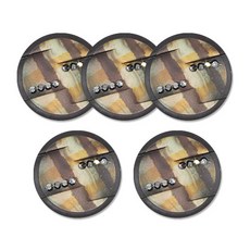 珍珠水鑽寶石點綴馬賽克鈕扣 25mm, 5個, 黃色