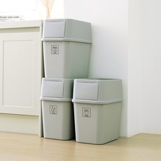 가쯔 브라우니 다용도 분리수거함 50L x 3p, 그레이