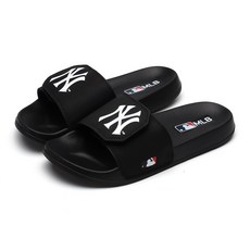 MLB 紐約洋基隊柔軟魔鬼氈拖鞋, 黑色, 260