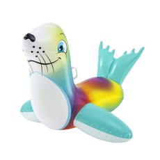 Bestway 海豹造型充氣坐椅, 1入, 藍色