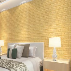 PEONIST 自黏式隔熱泡棉磚壁貼 3mm, 米色, 10個