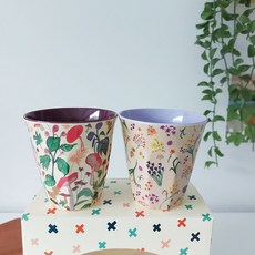2 件套 Rice Baby Cups, 1套, 蘑菇,米色花