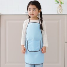 BEBE CHOUETTE 兒童用深粉彩防水口袋圍裙