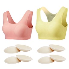 soleil 女童學生無痕內衣 無縫線柔軟U型胸罩 + Y型胸罩 + 4件胸墊組