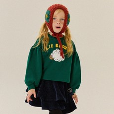 Liebello 女童可愛泡泡袖刷毛大學T恤