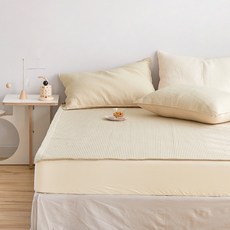 AIRE My Day純色水洗絎縫被兼墊子, 柔和的米色