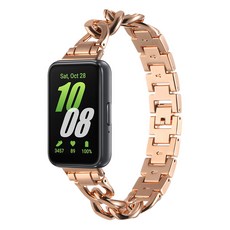 SPACE SHIELD 智慧手錶相容鍊式鋼質金屬錶帶, 玫瑰金
