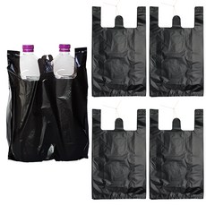 手提塑膠袋 黑色, 4個, 8L