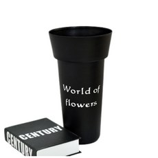 마크하스 꽃꽂이용 라운드 화분 소형, 블랙, 1개